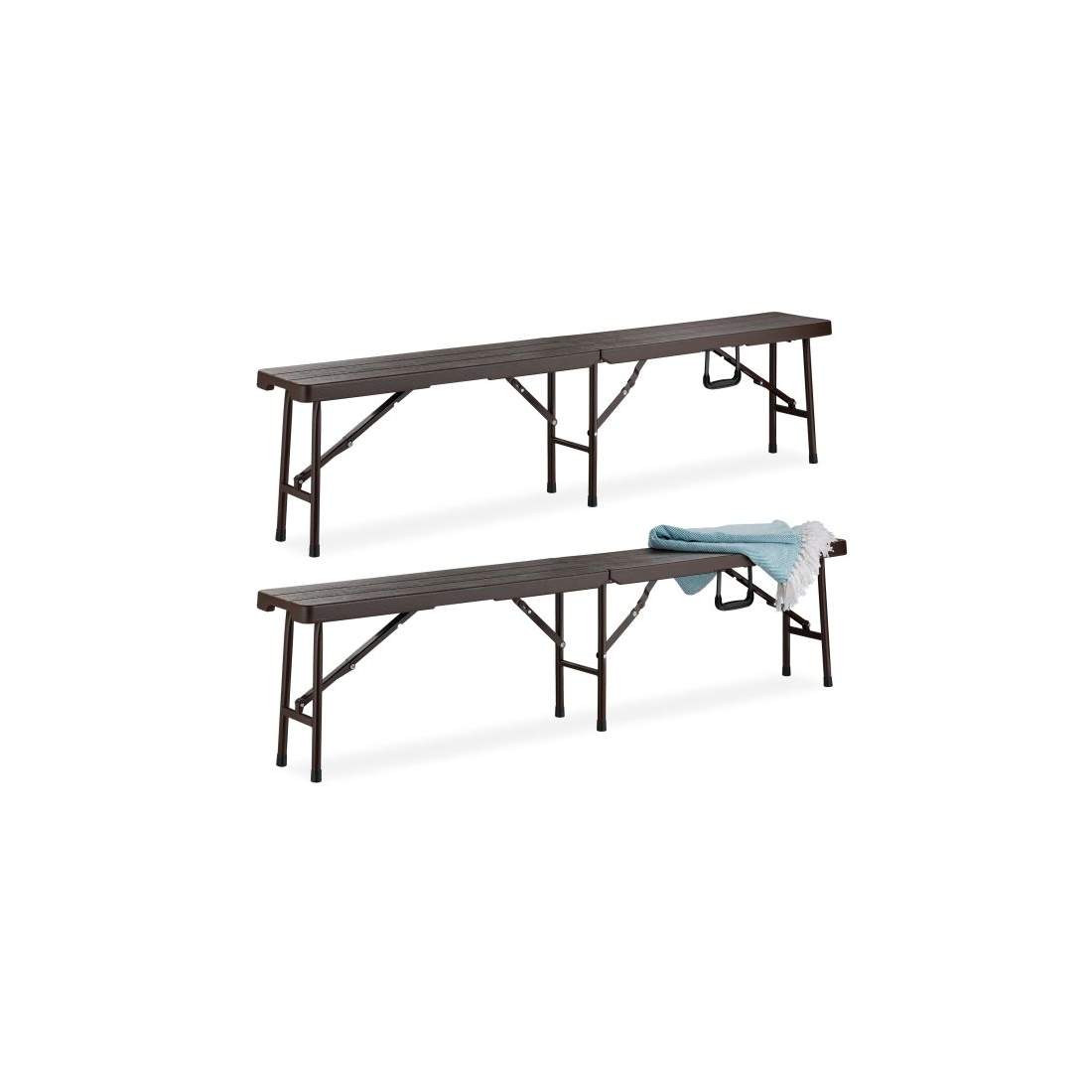 2x Fällbänkar Brun | Hem & Hobby - Hem & Hushåll - Balkong | Pryloteket