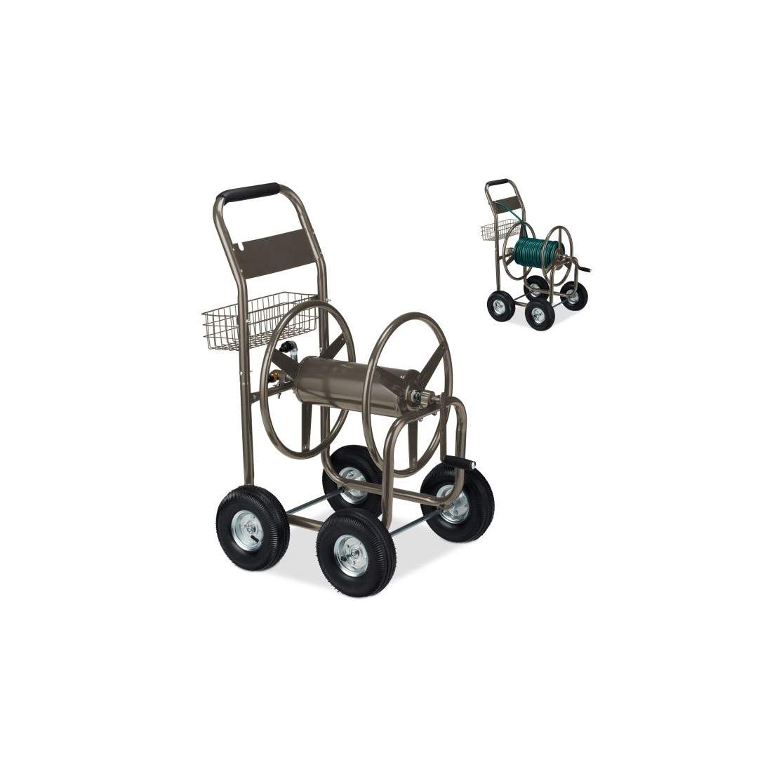 Brun 4-hjulig slangvagn | Hem & Hobby | Pryloteket