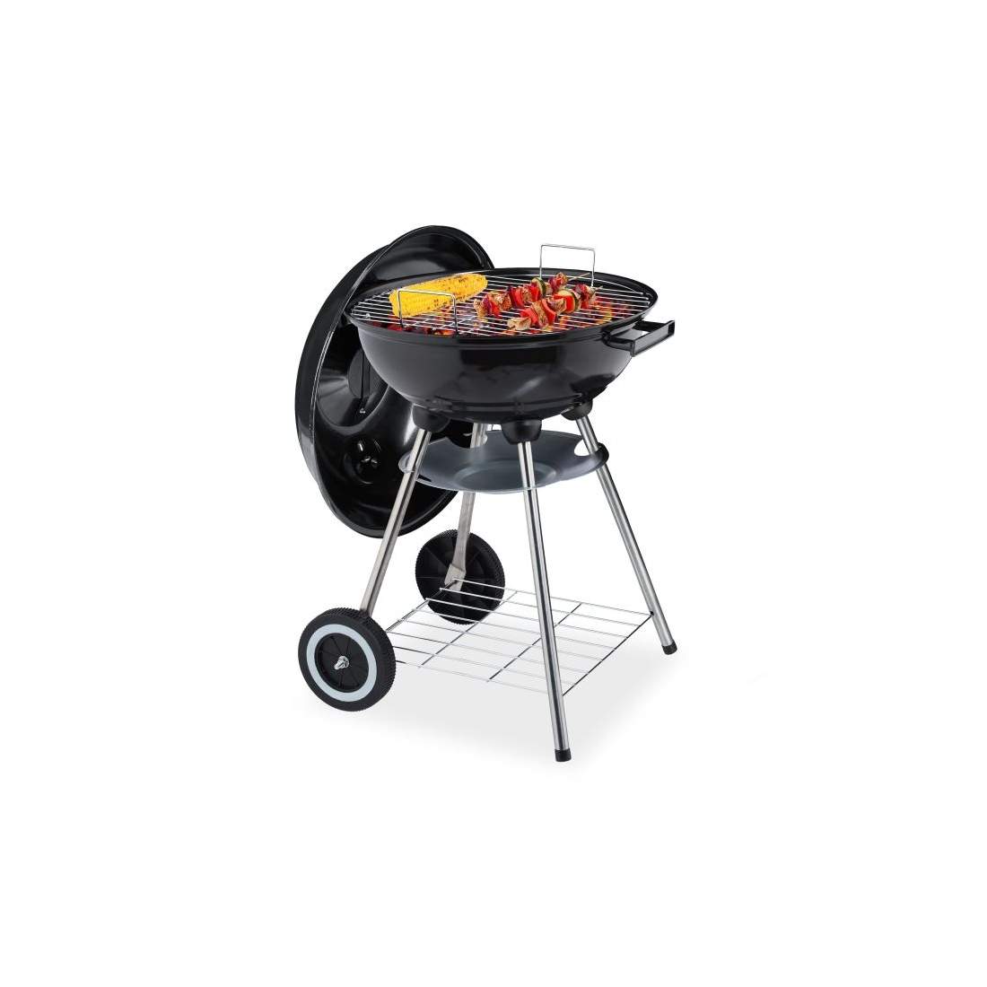 Stålgrill med lock & hylla | Hem & Hobby - Hem & Hushåll - Kök - Köksredskap - Lock | Pryloteket