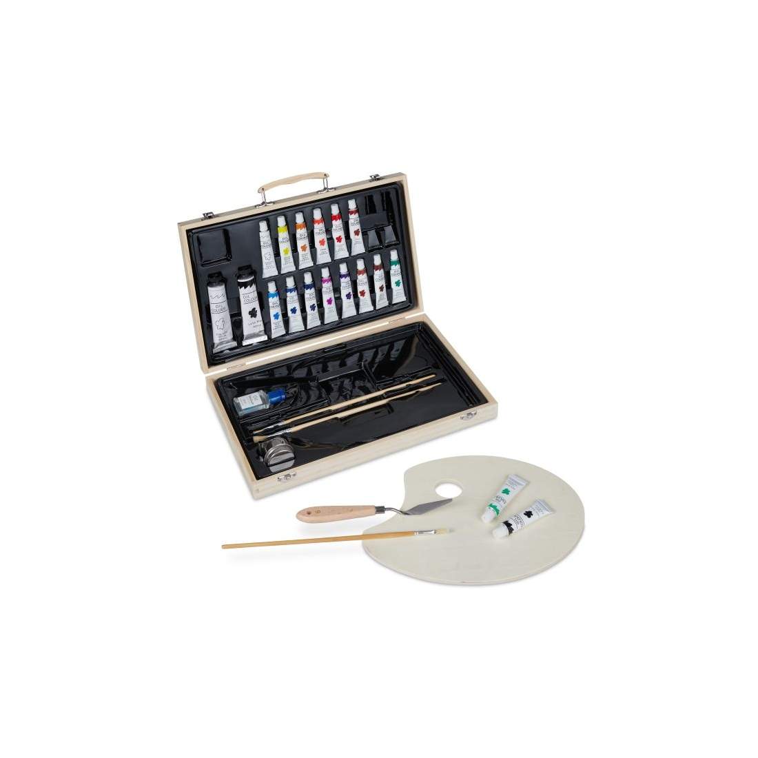 Målarfodral i trä med oljefärger | Hem & Hobby | Pryloteket