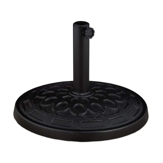 Rund parasolstativ i sort