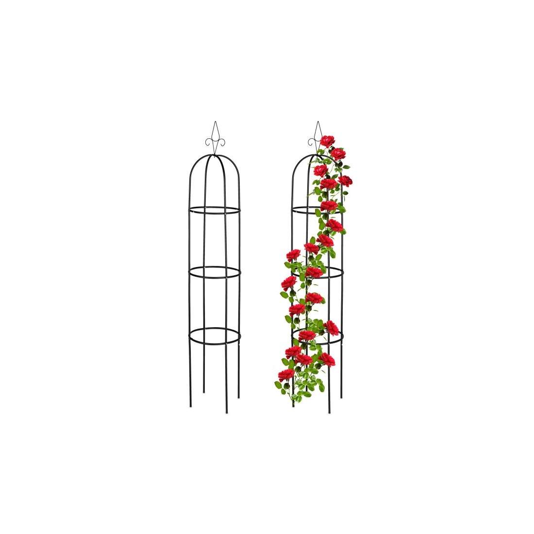 Set med 2 trädgårdsobelisker 200 cm Svart | Elektronik - Tillbehör Mobil & Surfplatta - Mobiltillbehör - Mobilkablar - Tillbehör | Pryloteket