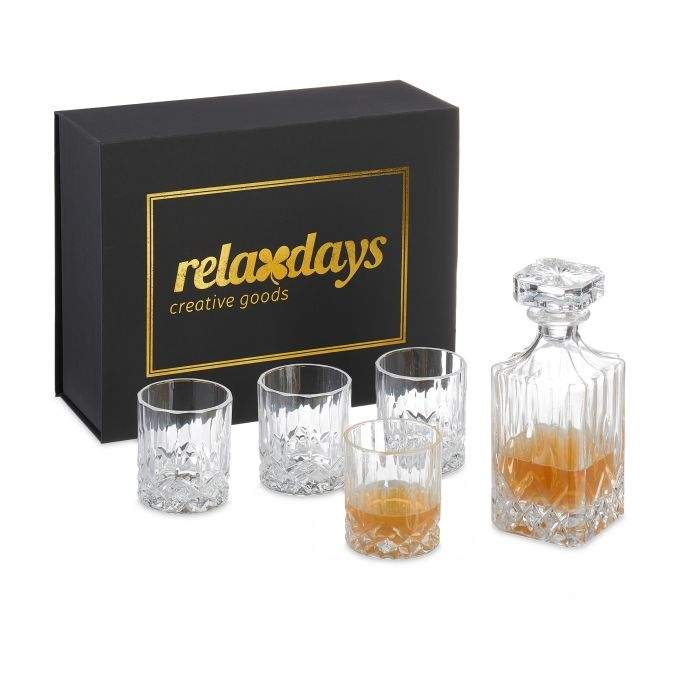 5-delt whiskysæt karaffel og glas