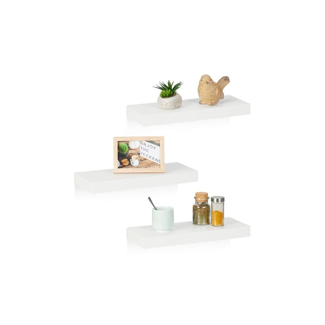 Set med 3 vita flytande vägghyllor | Hem & Hobby - Hem & Hushåll - Sovrum | Pryloteket