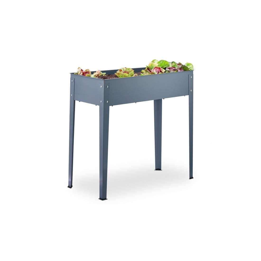 Metallupphöjd planteringslåda i grått | Hem & Hobby - Hem & Hushåll - Balkong | Pryloteket