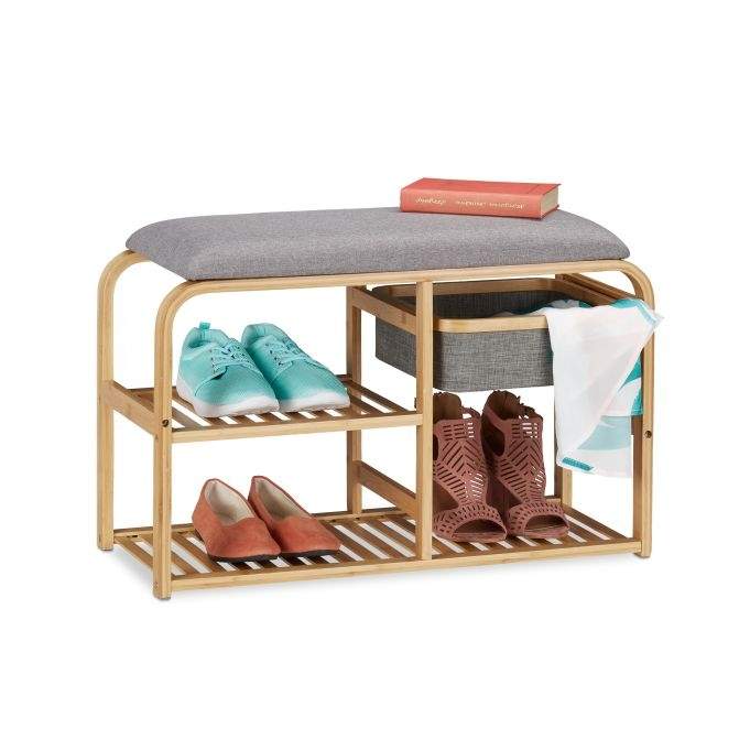 Bambus skobænk med rum
