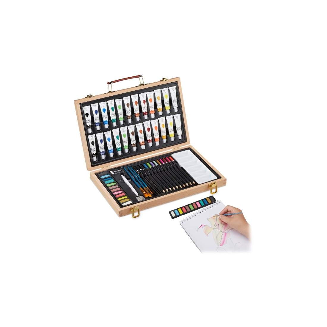 Konstfodral i trä 56 delar | Hem & Hobby | Pryloteket