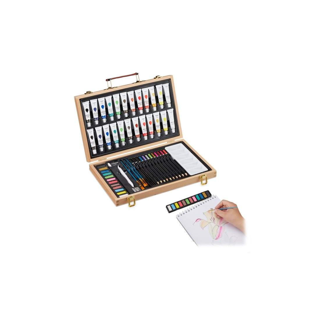 Konstfodral i trä 56 delar | Hem & Hobby | Pryloteket