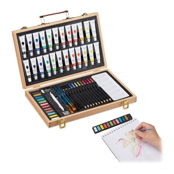 Træ kunsttaske 56-dele