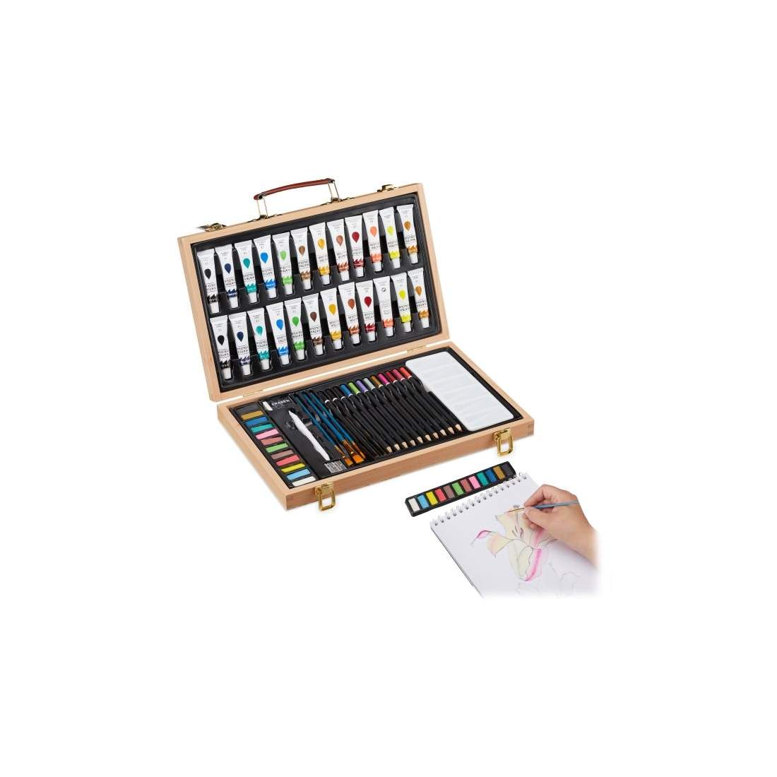 Konstfodral i trä 56 delar | Elektronik - Tillbehör Mobil & Surfplatta - Mobiltillbehör - Mobilkablar - Tillbehör | Pryloteket