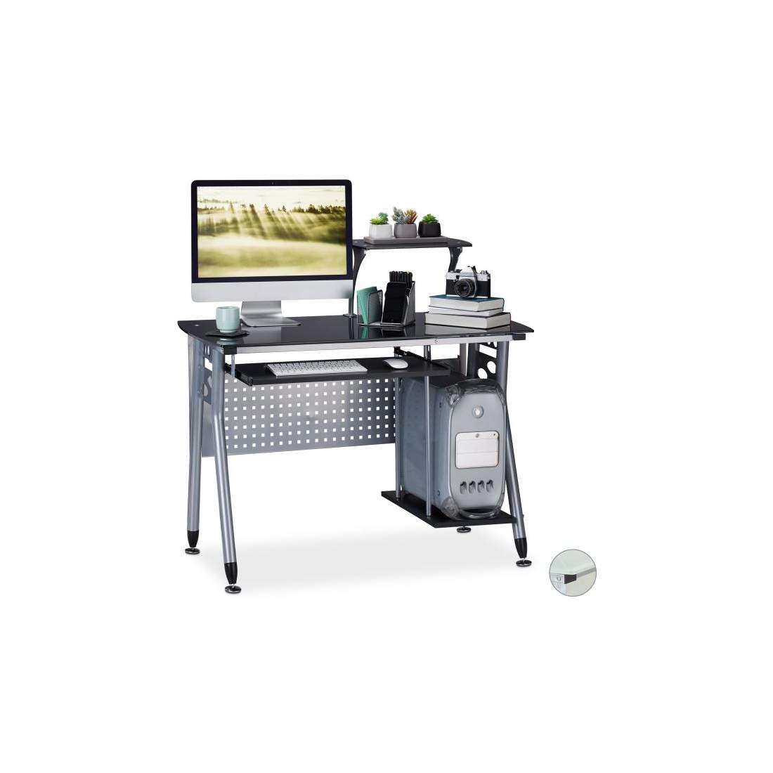 Datorskrivbord Med Glasskiva | Elektronik - Datortillbehör - Tangentbord, Möss & Fjärrkontroller - Tangentbord | Pryloteket