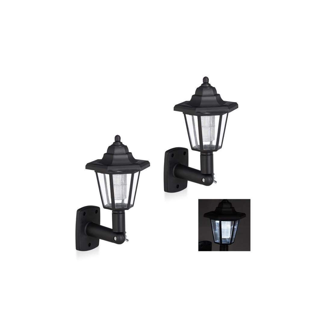 Solar vägglyktor set om 2 | Sport & Fritid - Friluftsliv & Camping - Belysning | Pryloteket
