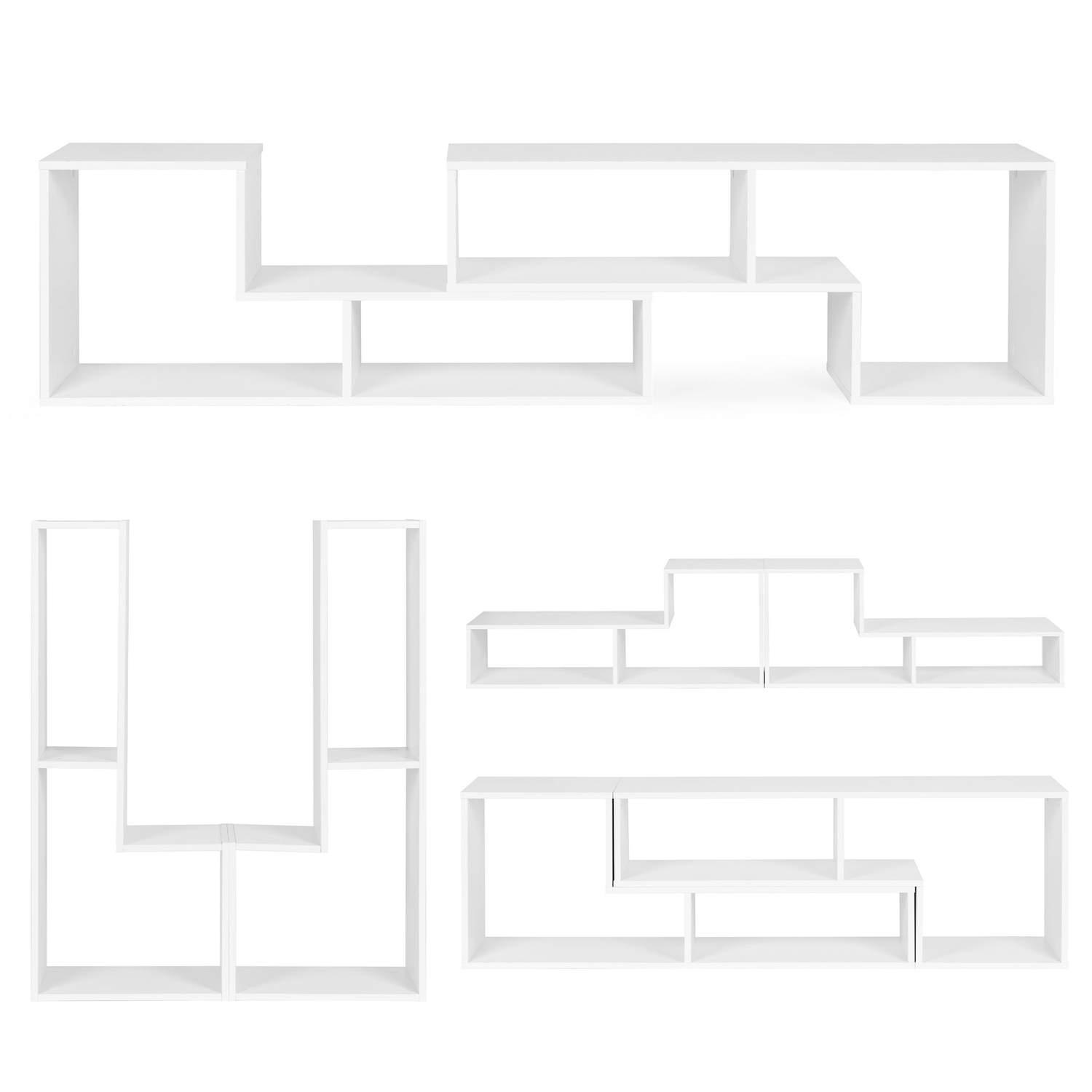 Moderne modulær geometrisk bogreol – Skab med 4 hylder ModernHome