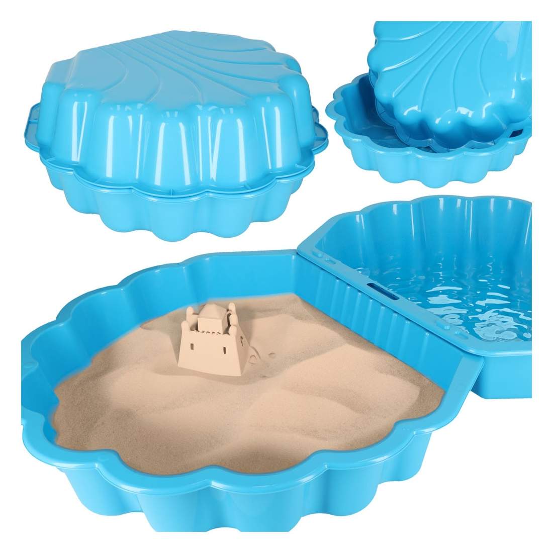 Stängbar sandlåda Shell Twins dubbelblå | Elektronik - Speltillbehör - Nintendo - Nintendo Switch - Skal | Pryloteket