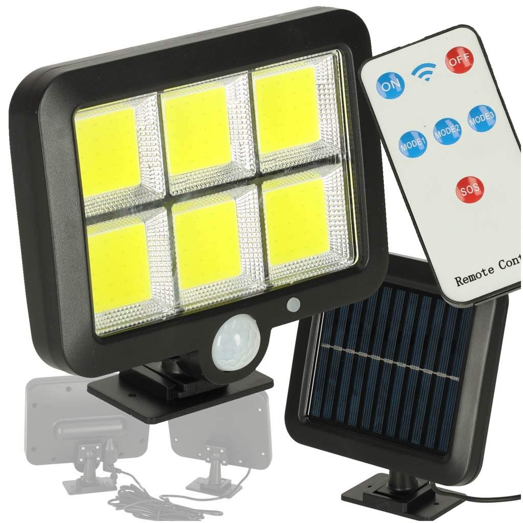 Solar bevægelses- og skumringssensorlampe 120 LED
