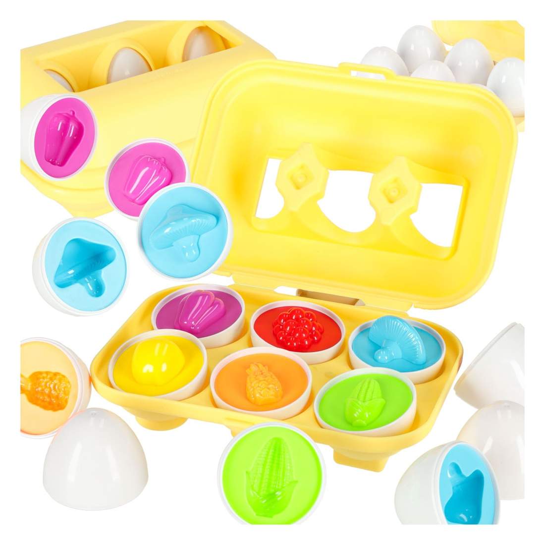 Pussel äggblock montessori frukt grönsaker 6st. | Leksaker & Spel - Leksaker - Pussel | Pryloteket