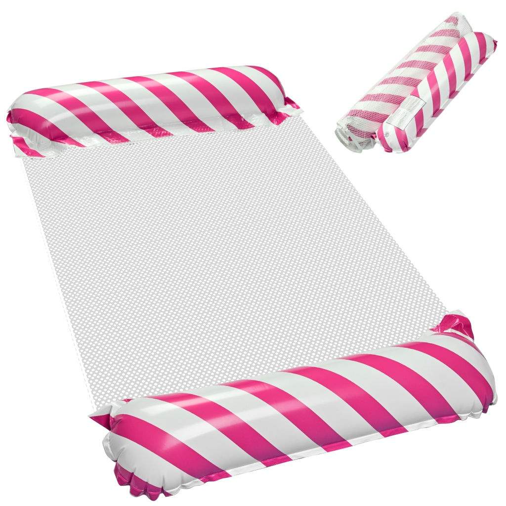 Oppustelig madras svømmestol pink