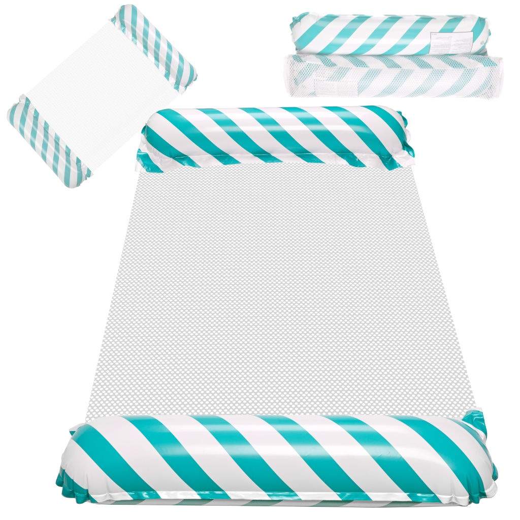 Oppustelig madras svømmestol blå