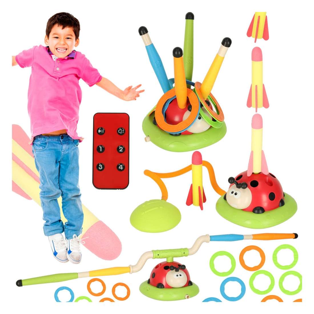 Ladybird toy 3in1 launcher hoppa raket | Hem & Hobby | Pryloteket