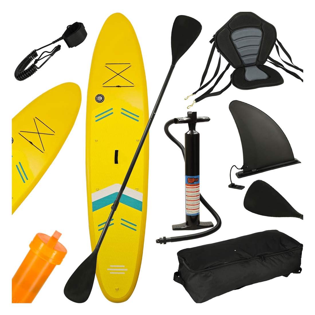 SUP uppblåsbar simbräda med sitttillbehör paddelset gul 350 cm | Elektronik - Tillbehör Mobil & Surfplatta - Mobiltillbehör - Mobilkablar - Tillbehör | Pryloteket