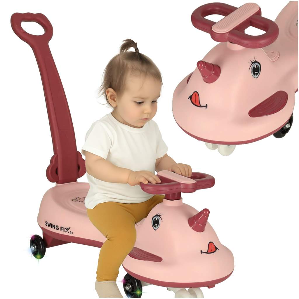 LED gravity scooter tur med håndtag pink