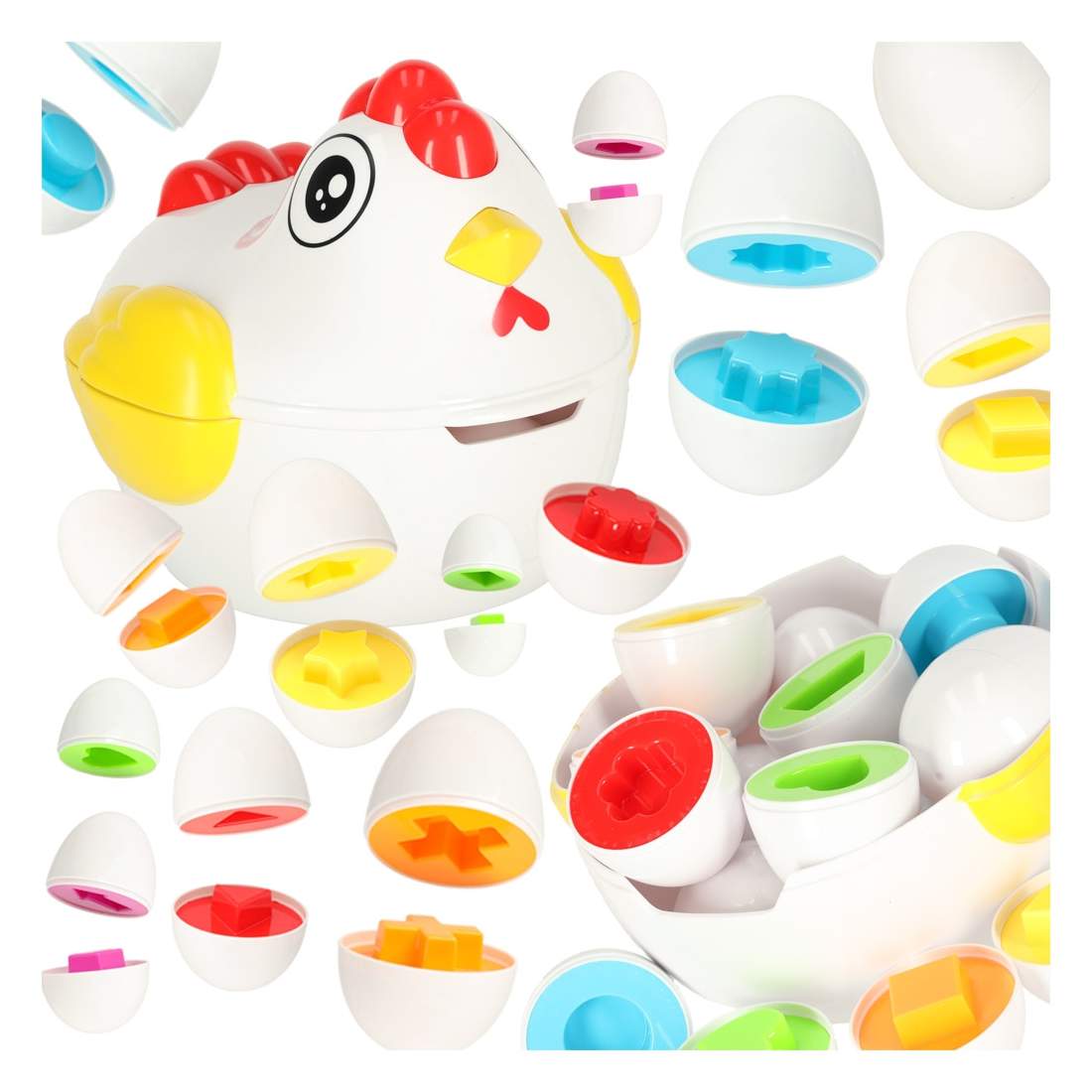 Pussel block ägg montessori former höna | Leksaker & Spel - Leksaker - Pussel | Pryloteket