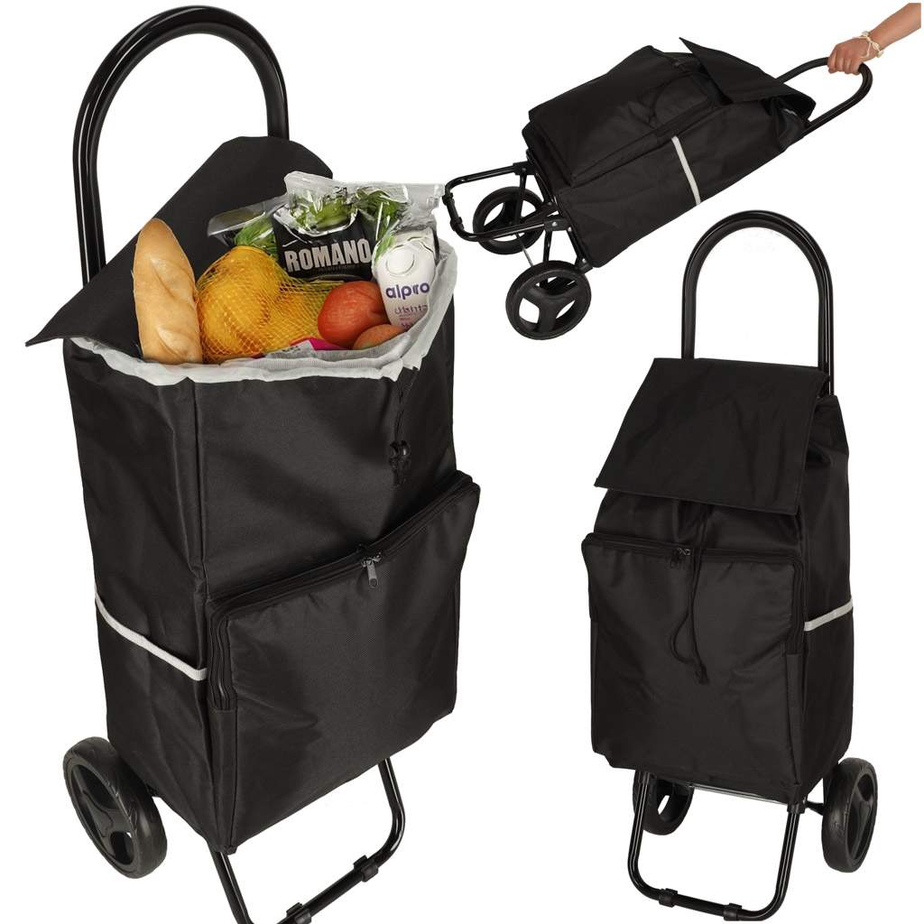 Trolley indkøbstaske på hjul 100cm grå