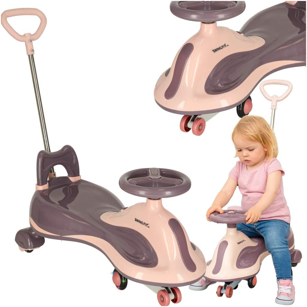 LED gravity scooter tur med håndtag lilla