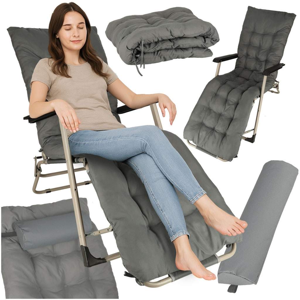 Have foldbar liggestol med pude grå