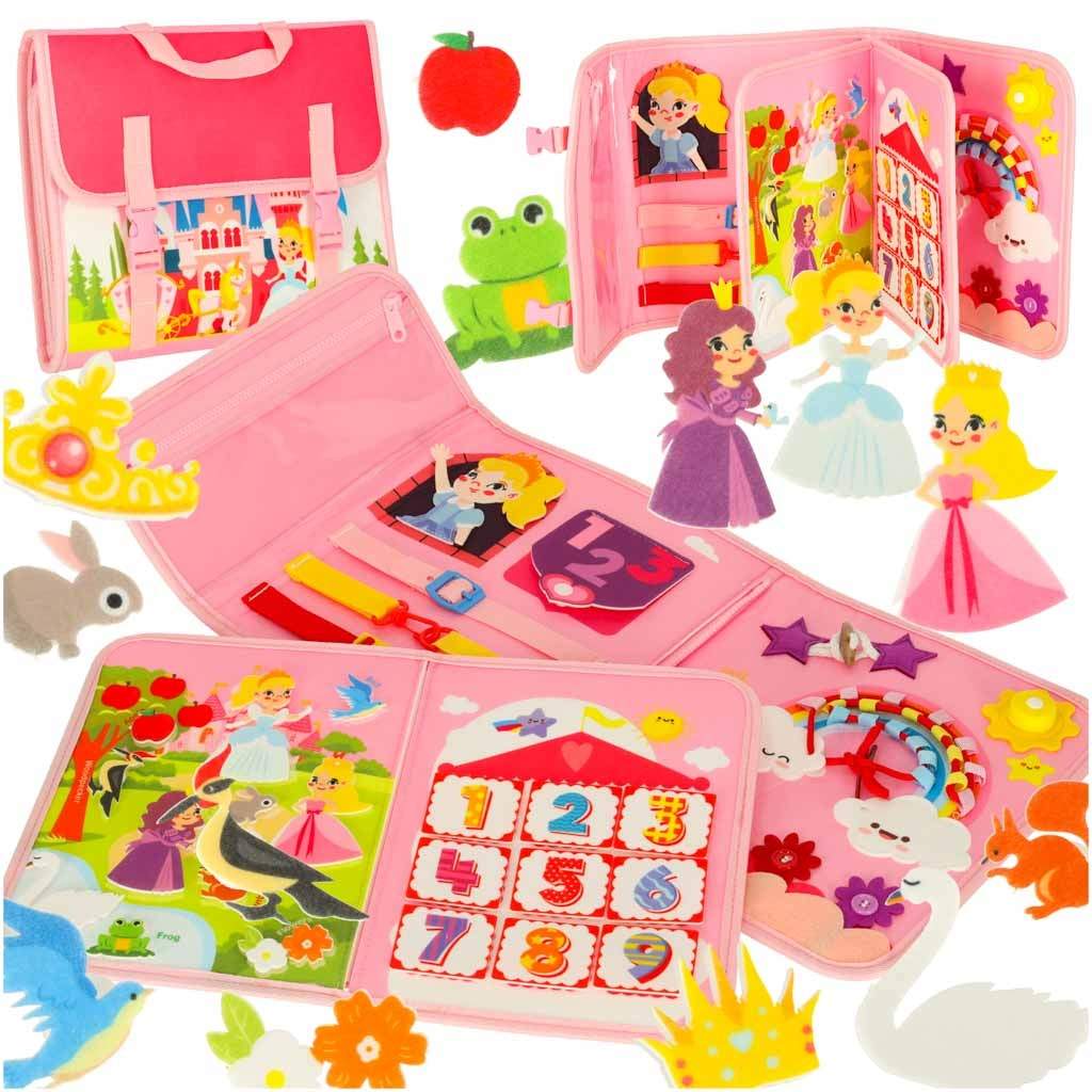 Montessori rygsæk manipulerende board pink