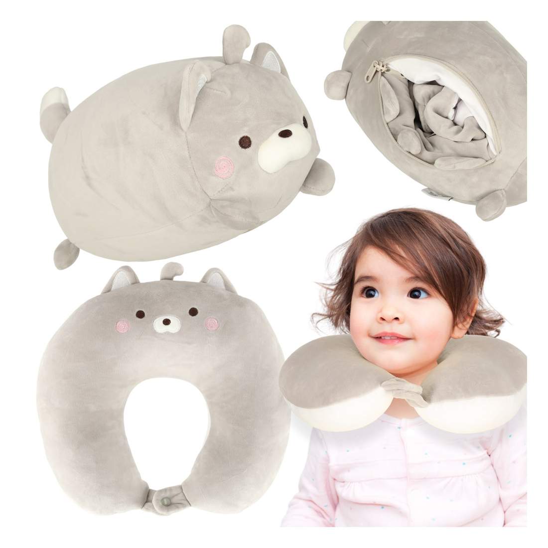 Resekudde 2i1 kornett under nacken maskot katt | Hem & Hobby - Husdjur - Katt | Pryloteket