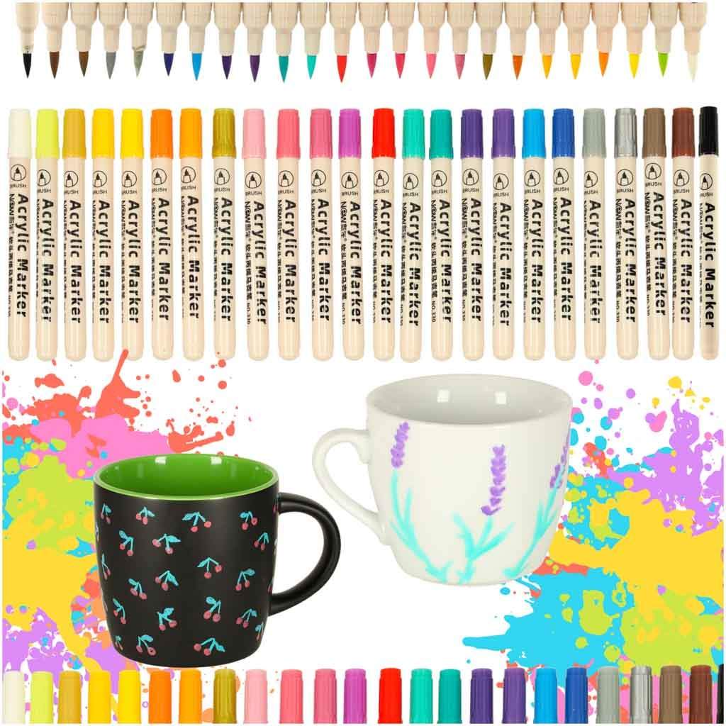 DIY akryltyg stenmarkörer 24 st. | Hem & Hobby | Pryloteket