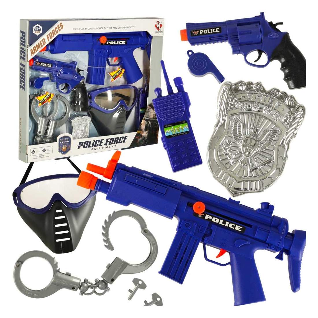 Polisen satte pistol gevär mask handbojor | Hem & Hobby | Pryloteket