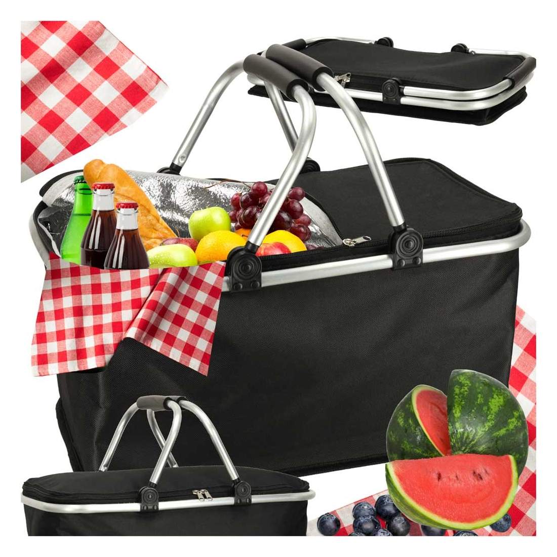 Värmevikbar picknickkorg svart | Hem & Hobby | Pryloteket