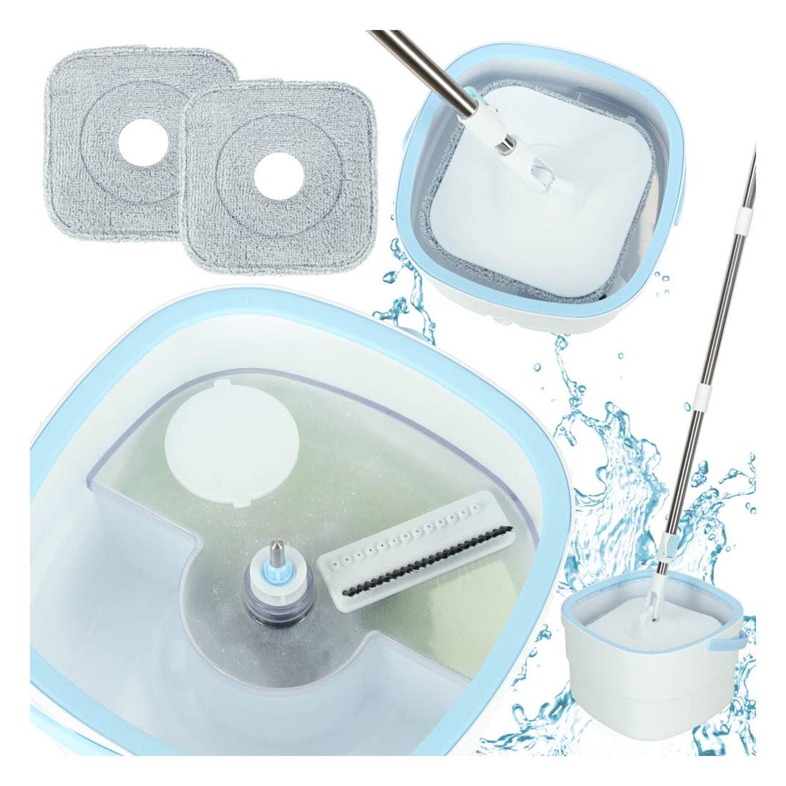 Roterande rektangulär mopp rent smutsigt vatten | Hem & Hobby | Pryloteket