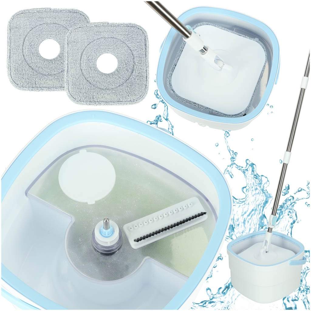 Roterende rektangulær moppe rent snavset vand