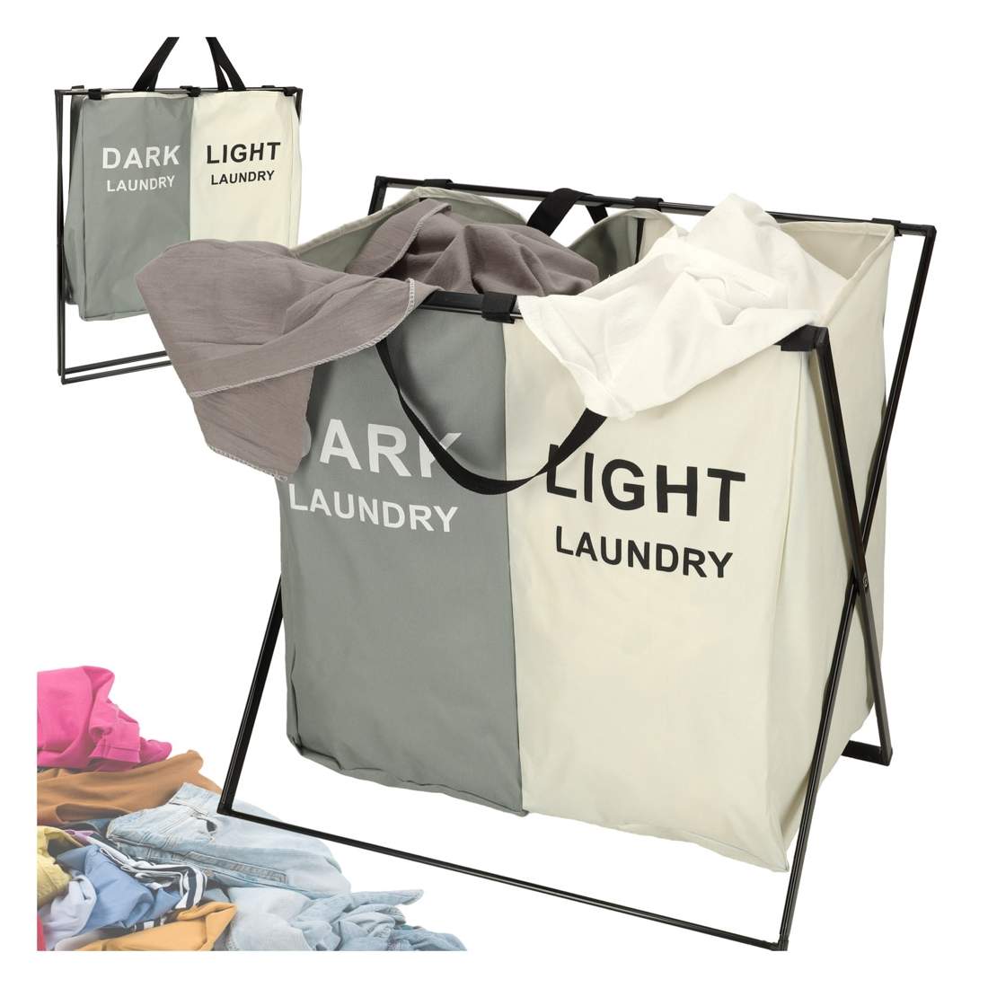 Tvättkorgssegregeringsorganisatör 2 fack | Hem & Hobby - Hem & Hushåll - Tvätt | Pryloteket