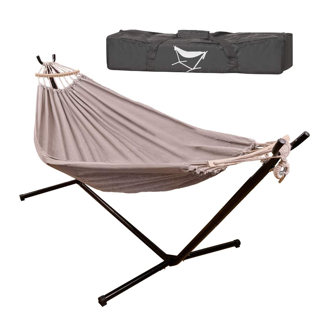 Tvåpersoners trädgårdshängmatta med ram 200 cm | Hem & Hobby | Pryloteket