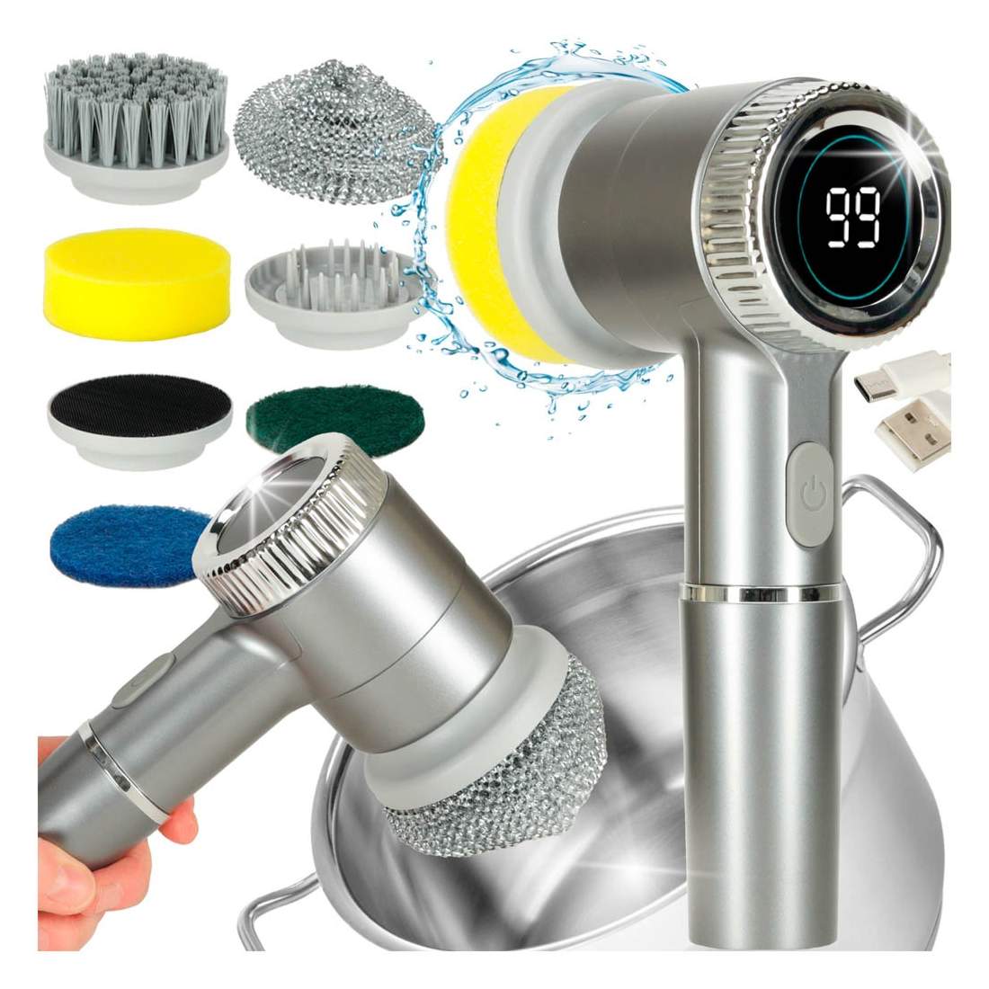 Elektrisk tvättborste multifunktionell svart | Hem & Hobby - Hem & Hushåll - Tvätt | Pryloteket