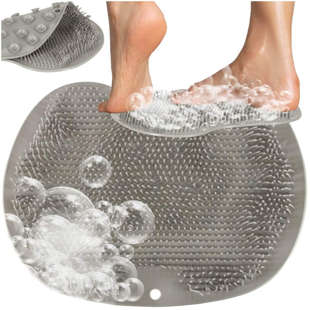 Silikone bagfodsmassager grå skive