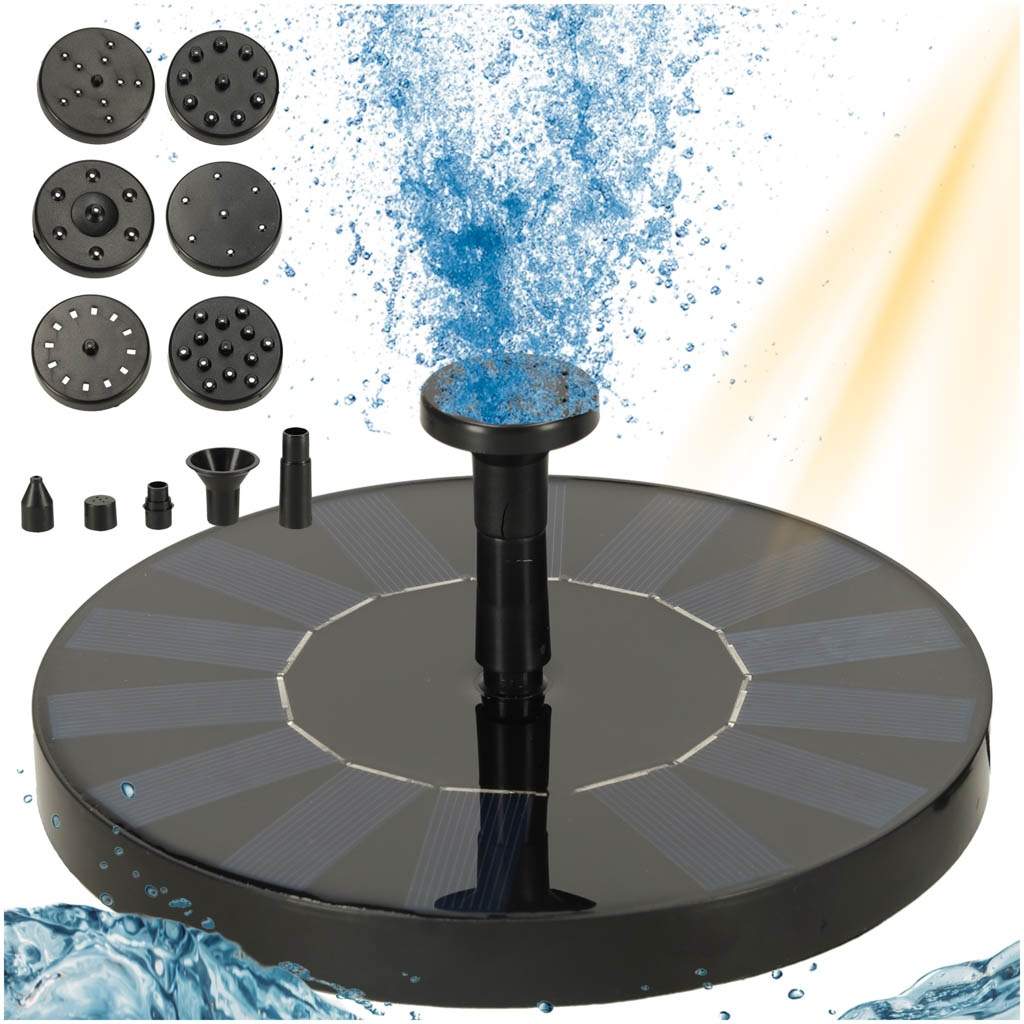 Solar havefontæne flydende 16cm