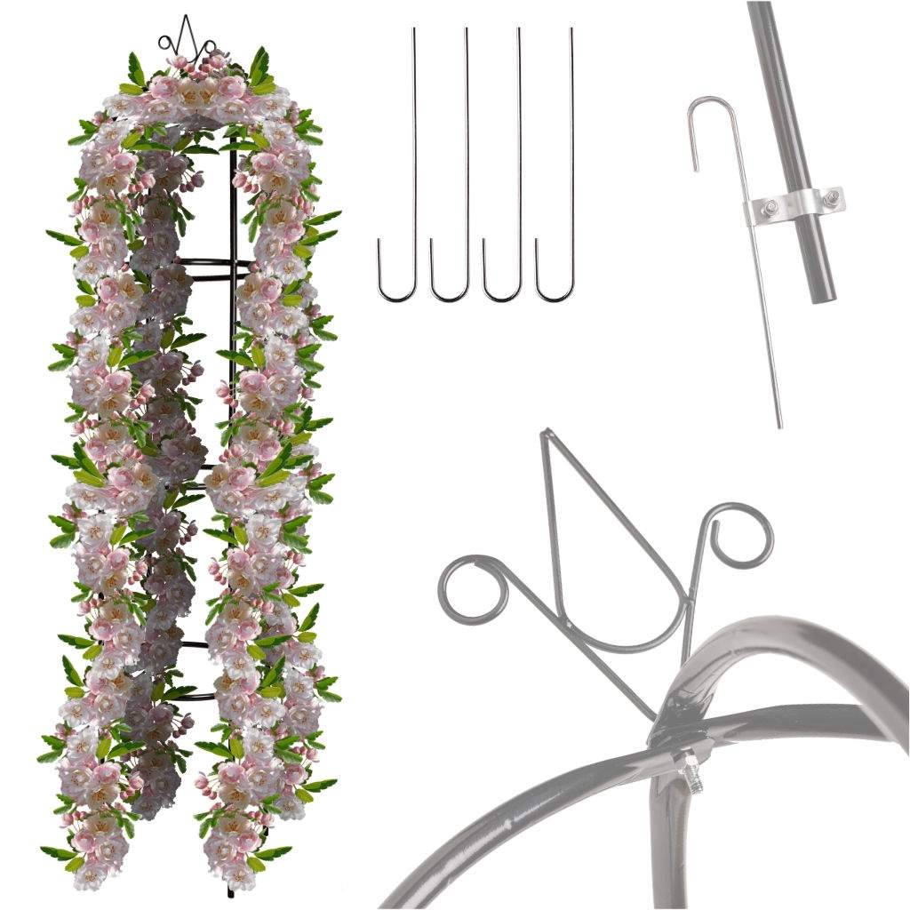Blomsterstøtte til havepergola i metal