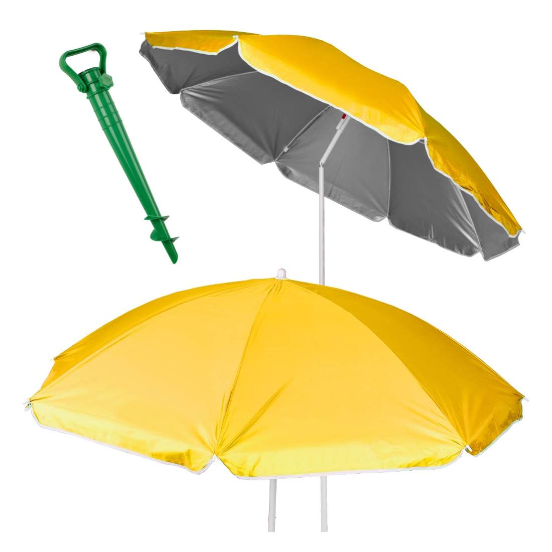 Strandparasoll stort UV-skydd gult | Hem & Hobby - Hem & Hushåll - Trädgårdsartiklar - Parasoll | Pryloteket