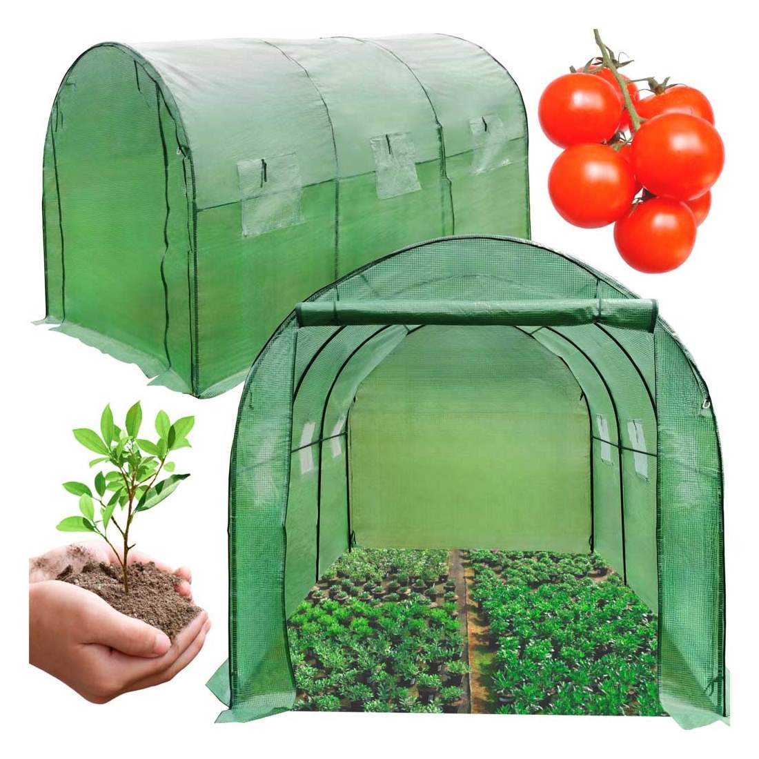 Folieväxthustunnel 6 fönster 3x2x2m | Hem & Hobby - Hem & Hushåll - Trädgårdsartiklar - Växthus | Pryloteket