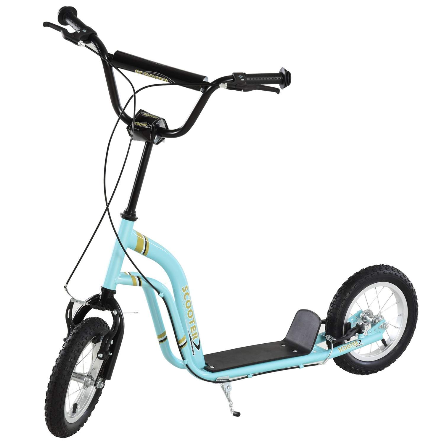 Børnescooter fra 5 år, sparkescooter, cityscooter til børn, aluminium, 120 x 58 x 85-95 cm, lyseblå