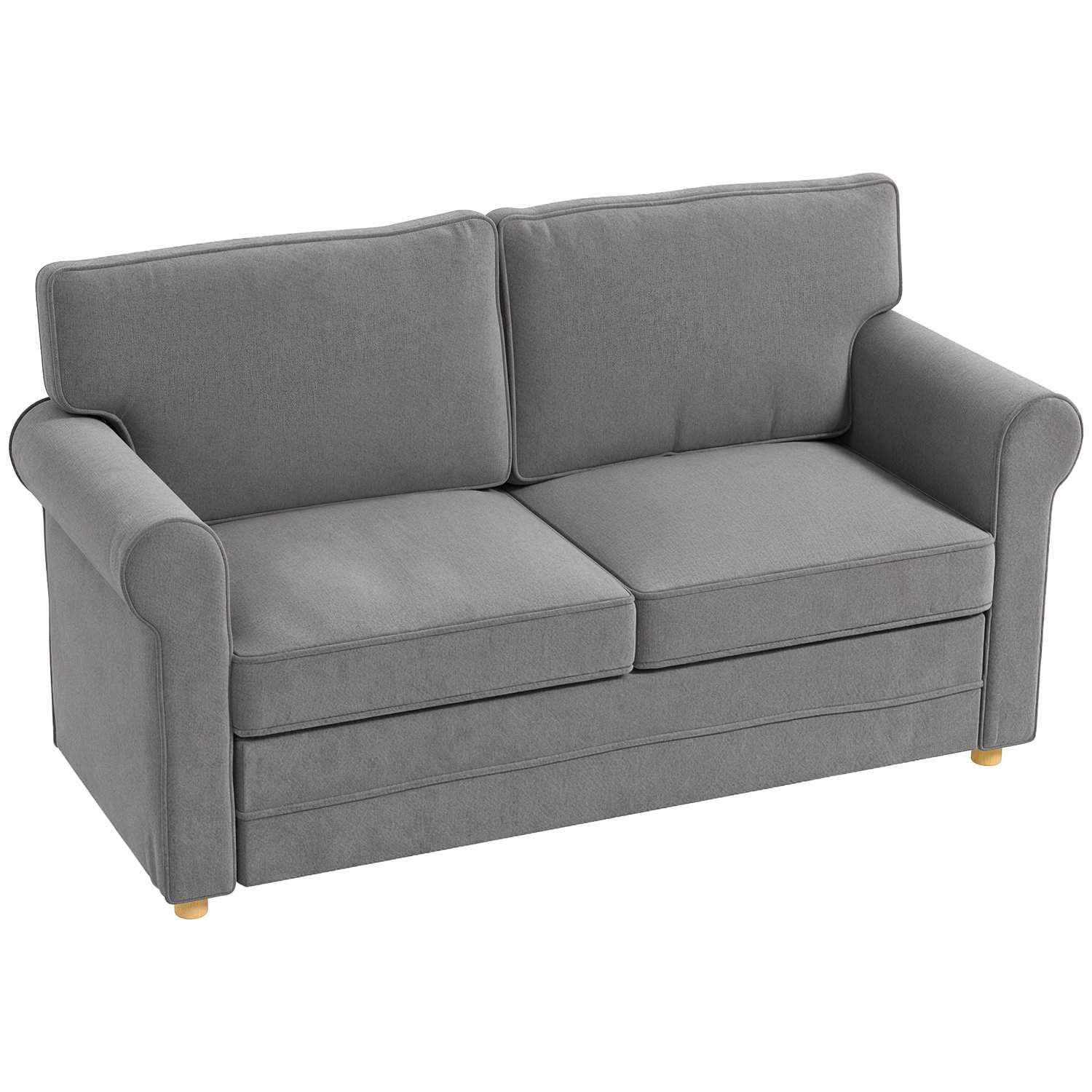 2-sits soffa, kompakt vardagsrumssoffa, tyg i linnelook, mjuka sittdynor, stålram, mörkgrå | Hem & Hobby - Hem & Hushåll - Bygg | Pryloteket