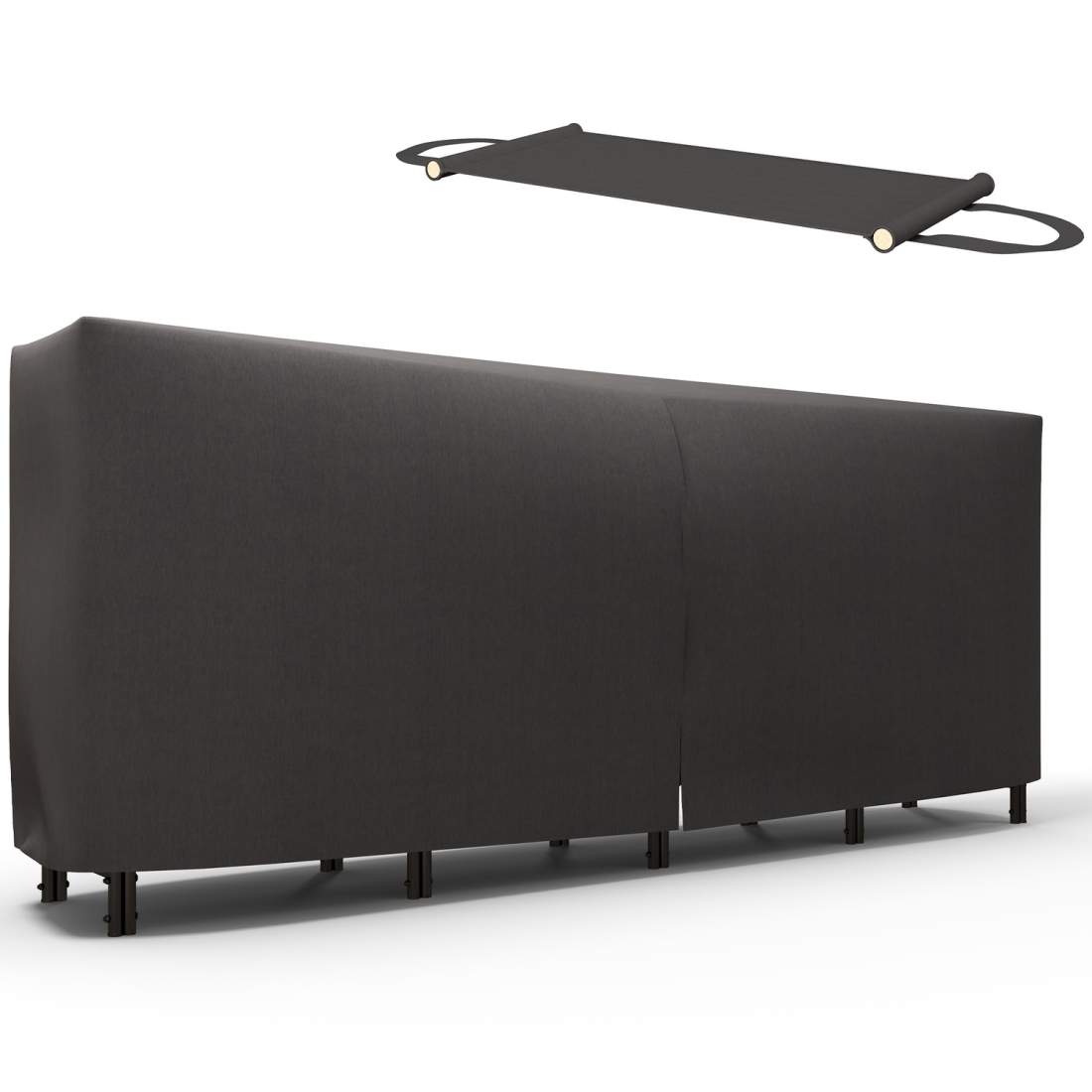 Vedställ, 0,67 m³, med bärväska & lock, metallram, upp till 200 kg, 240 x 36 x 99 cm, svart