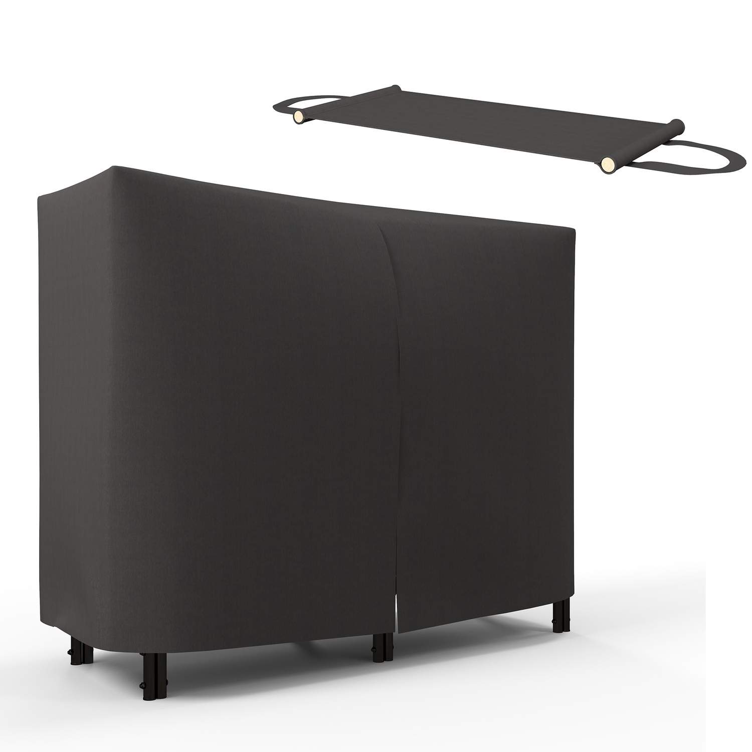 Vedställ, 0,33 m³, med bärväska & lock, metallram, upp till 150 kg, 120 x 36 x 99 cm, svart | Hem & Hobby - Hem & Hushåll - Bygg | Pryloteket