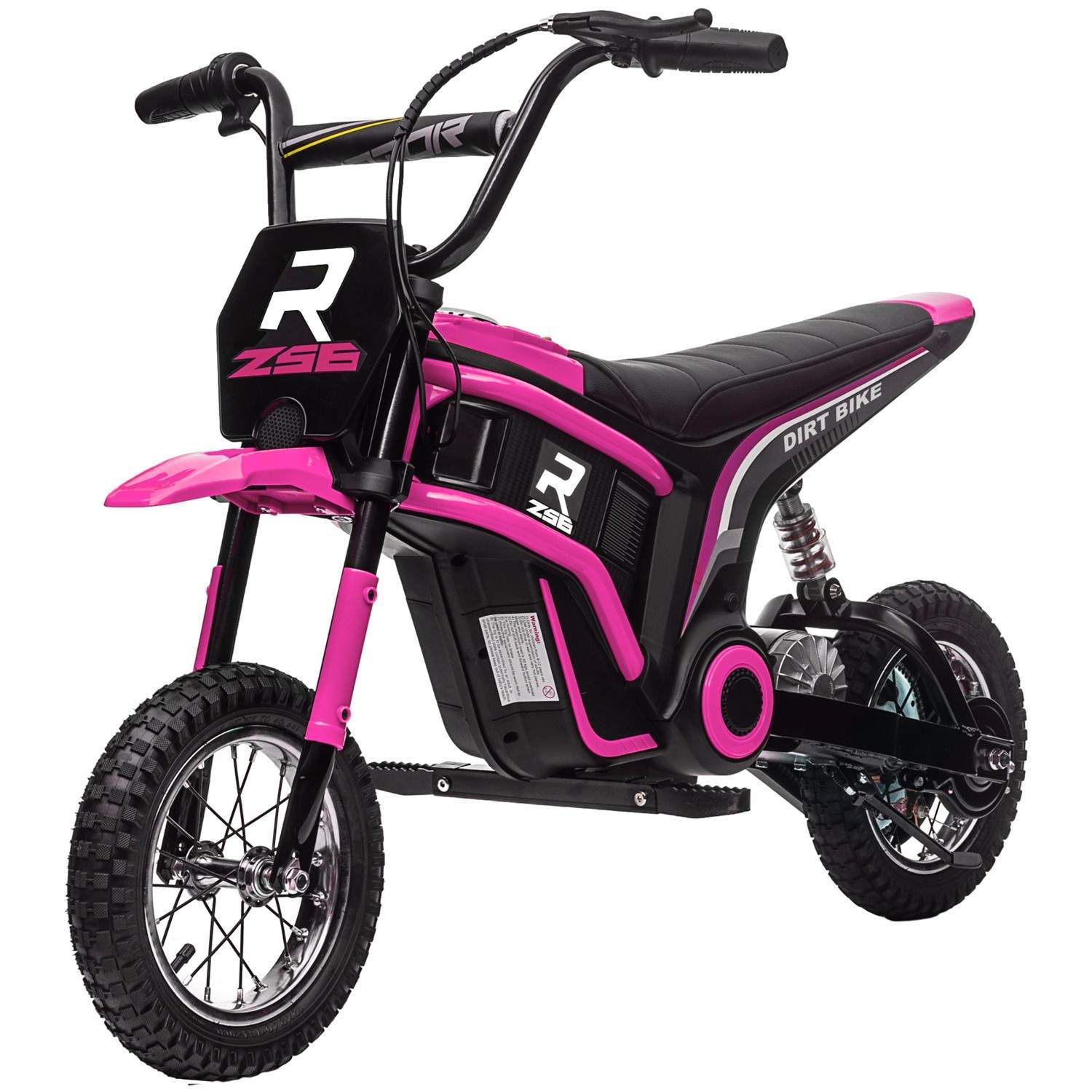 El-motorcykel til børn, 24V børnemotorcykel med horn, lys, med drejehåndtag, 8-16 km/t, 8-12 år, pink