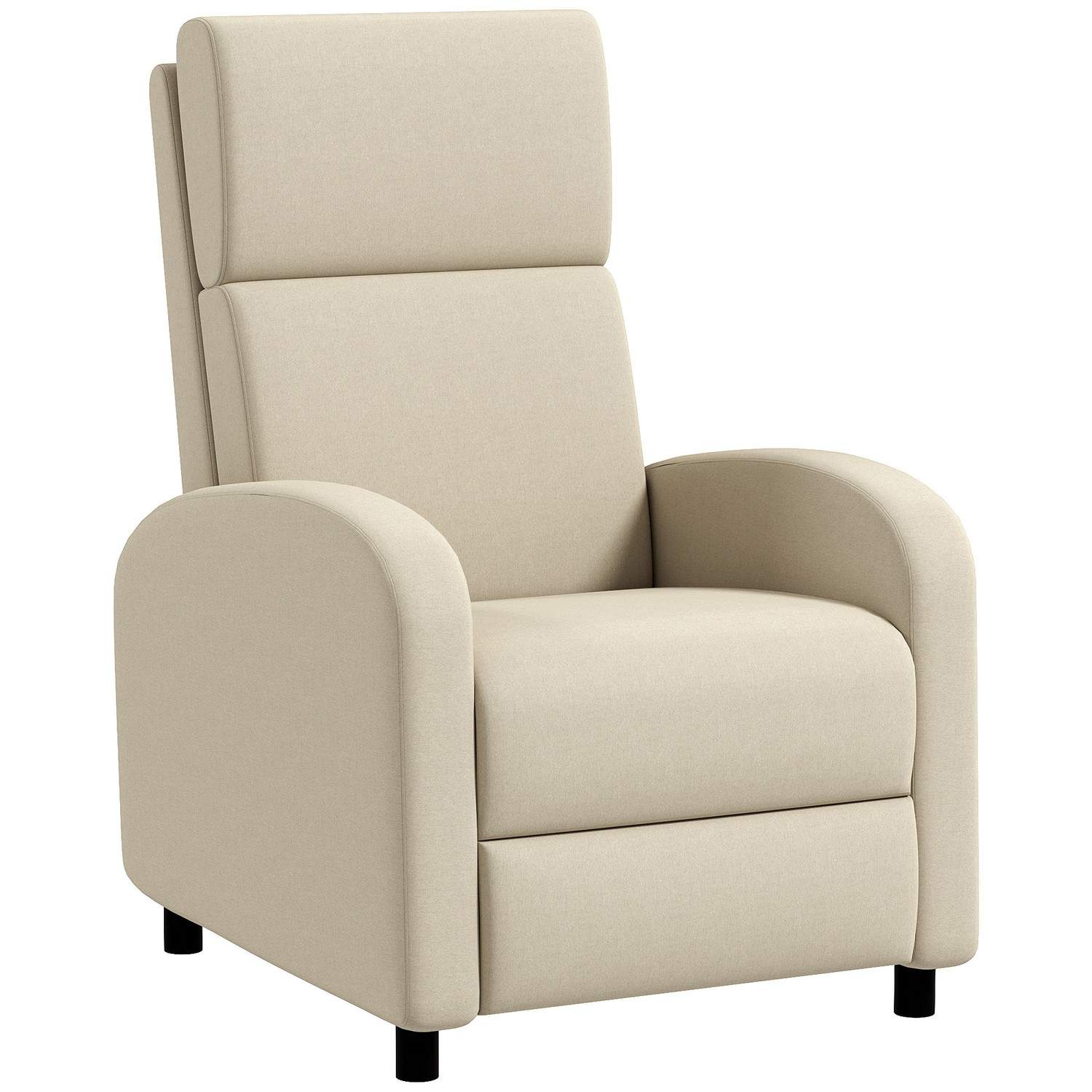 Hvile TV-stol, udfoldelig fodstøtte, vippes op til 160°, 64 x 86 x 102 cm, cremefarvet